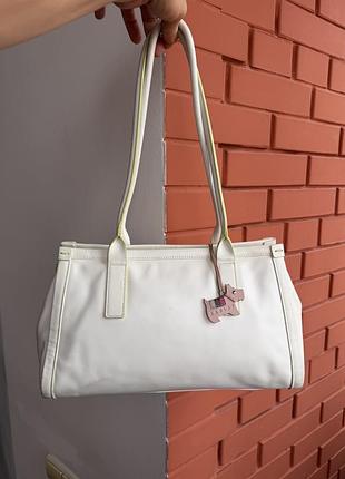 Сумка шкіряна radley -брендова,жіноча, класична,стильна,білого кольору,з довгими ручками
