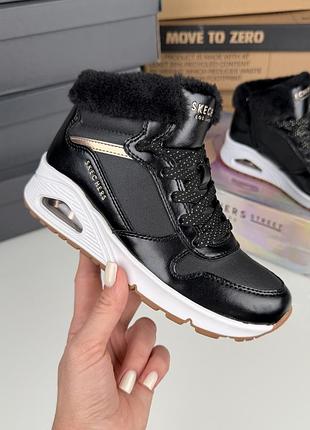 Популярные теплые ботинки на меху  детские  skechers cozy on air
