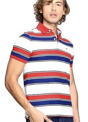 Tommy hilfiger чоловіче поло, брендове поло в смужку, футболка