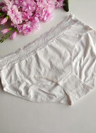 Нові білі котонові трусики з мереживом george, uk 18, eur 46, 3xl