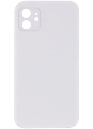 Чехол с защитой камеры silicone case full apple iphone 12 white