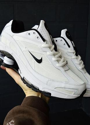 Nike shox ride 2 sp white black белые с черным мужские 41-46