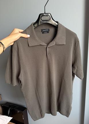 Футболка поло чоловіча хакі massimo dutti