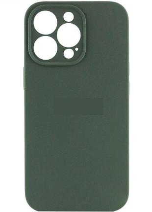 Чохол із захистом камери silicone case full apple iphone 13 pro dark green