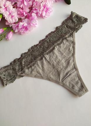 Новые коттоновые трусики стринги с кружевом george, u9 14, eur 42, xl