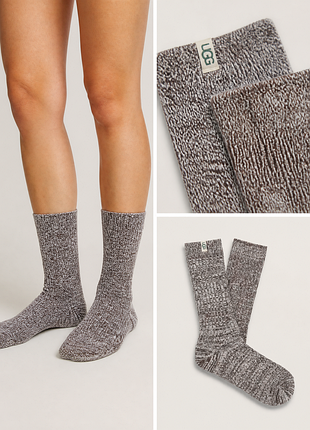 Ugg rib knit slouchy crew sock / угги женские теплые носки с рифленой вязкой | оригинал...