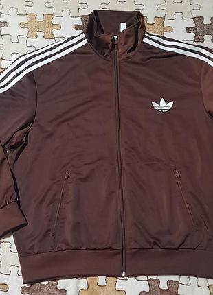 Оригинальная коричневая олимпийка adidas originals firebird loose track top (xl / plus size)