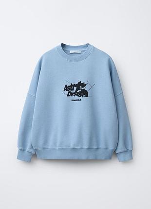 Zara новый с биркой over size с эффектом варенки свитшот