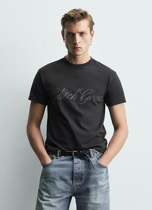 Футболка мужская с выстиранным эффектом зара zara m