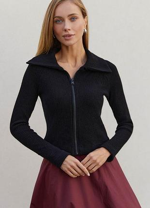 Чорная кофта из итальянской вязки xxl-3xl