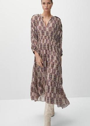 Длинное платье massimo dutti вискоза размер s-m