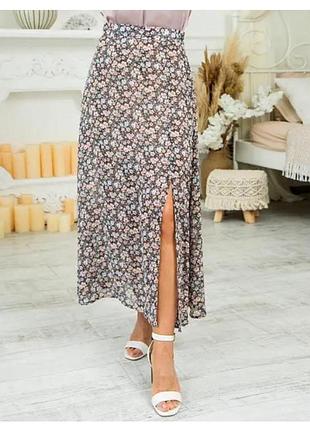 Спідниця міді з розрізом на нозі, віскоза 100%, papaya розмір xxl /52 - 54 / 44 - 46