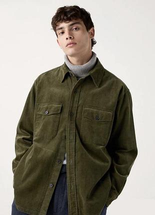 Вельветова сорочка uniqlo corduroy overshirt (pocket)