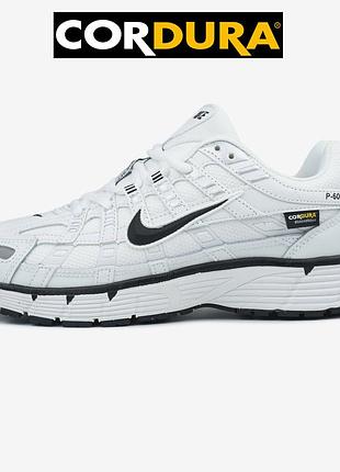 Nike p-6000 white black swoosh cordura