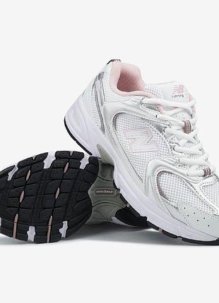 Balance 530 white silver pink v2. белая подошва