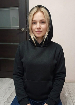 Утепленная худи кофточка с капюшоном женская