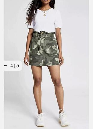 Спідниця міні мілітарі з пояском від river island