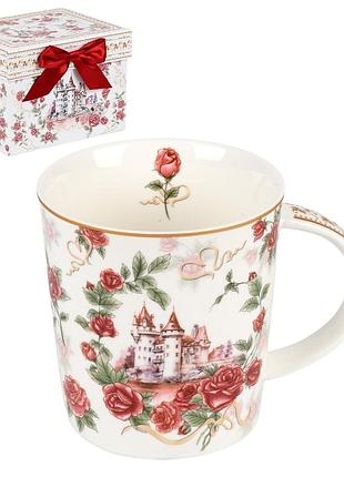 Подарочная чашка royal rose r40735 320 мл белая с красным