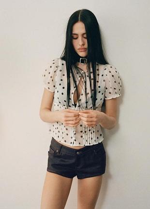 Топ жіночий прозорий з жоржету зара zara s