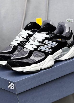 Кроссовки мужские new balance 9060 cordura gore-tex термо black/gray, демисезонные 41 42 43 44 45 46