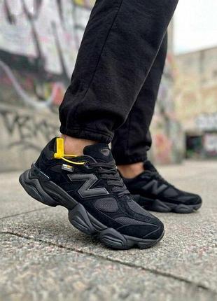 Кроссовки new balance 9060 черные мужские термо, демисезонная спортивная обувь nb 9060 влагозащитные 41 42 43 44 45 46