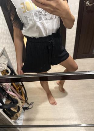 Шорти жіночі короткі h&m літні чорні трикотажні на резинці