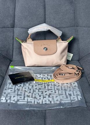 Трендова міні-сумка longchamp le pliage mini xs рожева