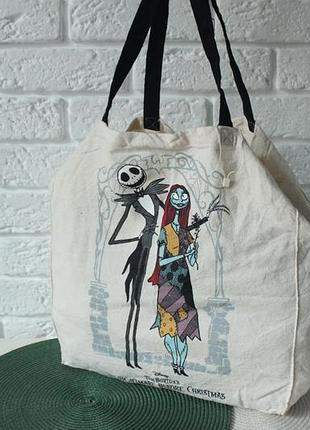 Сумка-шопер (tote bag) із принтом героїв мультфільму  «жах перед різдвом»