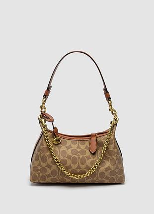 Сумка coach juliet bag in signature canvas beige/gold