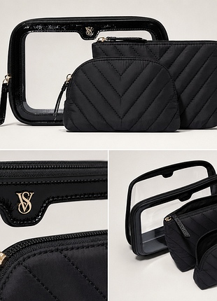 Victoria’s secret 3-piece makeup bag / victoria’s secret набір косметичок  оригінал