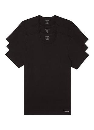 Чоловіча чорна футболка calvin klein slim fit набір (2 шт)