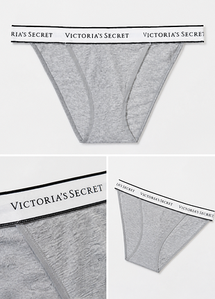 Трусики victoria’s secret logo cotton tanga / трусы виктория сикрет хлопковые танга