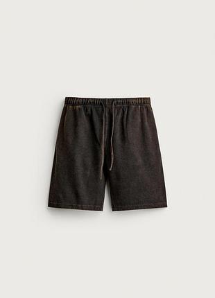 Бериды шорты мужские с эффектом стирки и ванильной структурой зара zara xl