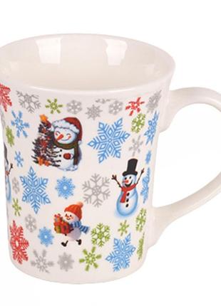 Чашка керамическая рождественская snowman r35758 360 мл белая