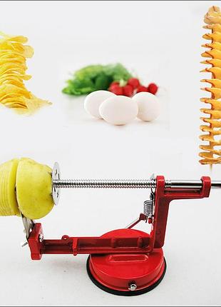 Машинка для спіральної нарізки картоплі spiral potato slicer ∙ картоплерізка ∙ овочерізка ∙ мультирізка спіраллю