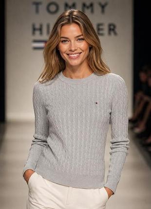 Свитер унисекс Tommy hilfiger серый s хлопок