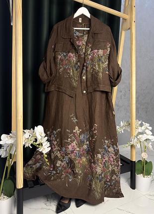Лляний комплект сукня 👗 плаття