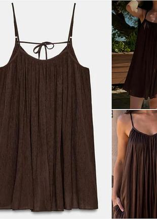 Короткое объемное платье / сарафан zara, с текстурной фактурой.