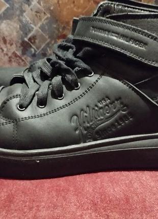 Чоловічі зимові шкіряні кросівки-черевики tommy hilfiger denim
