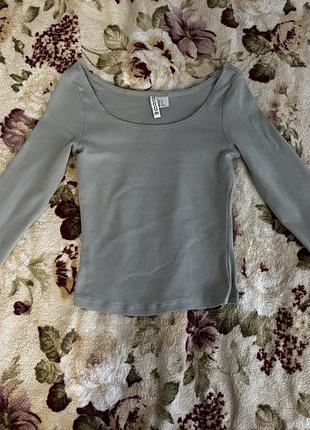 Лонгслів h&m divided трикотажний, шавлієвий, розмір xs