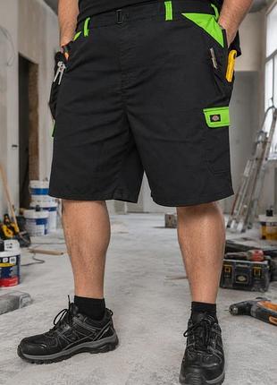 Мужские рабочие шорты dickies черные 4xl-5xl полиэстер/хлопок