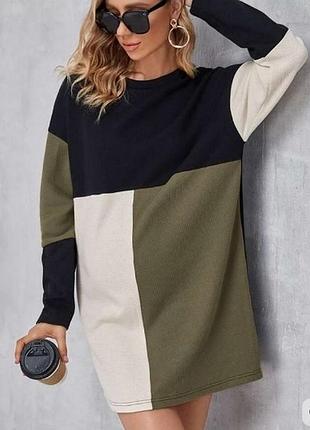 Shein - контрастное платье, туника, удлиненная футболка..