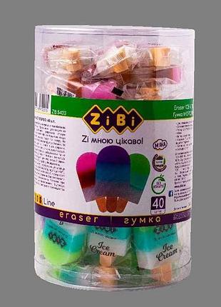 Гумка прямокутна ice cream, 26х57х13мм, kids line zb.5423 тм zibi