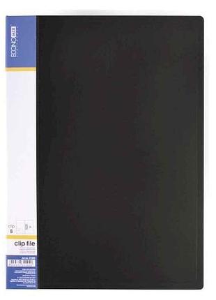 Папка а4 с боковым прижимом clip в light, черная e31208-01 тм economix