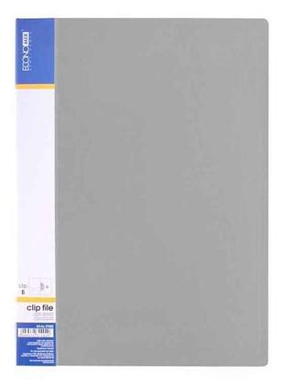Папка а4 с боковым прижимом clip в light, серая e31208-10 тм economix