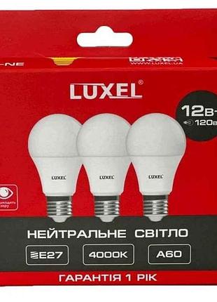 Лампа светодиодная 12w e27 4000k а60 (064-ne) 3шт тм luxel