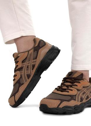 Топовые кроссовки asics gel-nyc brown black