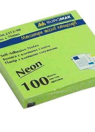 Блок паперу для нотаток neon 76х76мм, 100арк bm.2312-98 тм buromax