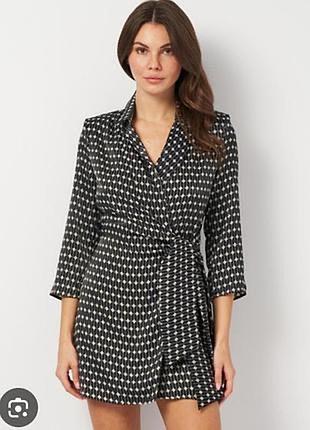 Сукня zara,шовкова з плечиками на запах