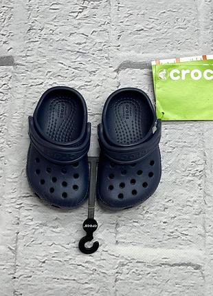 Детские сабо crocs оригинал синие стелька 12,5см